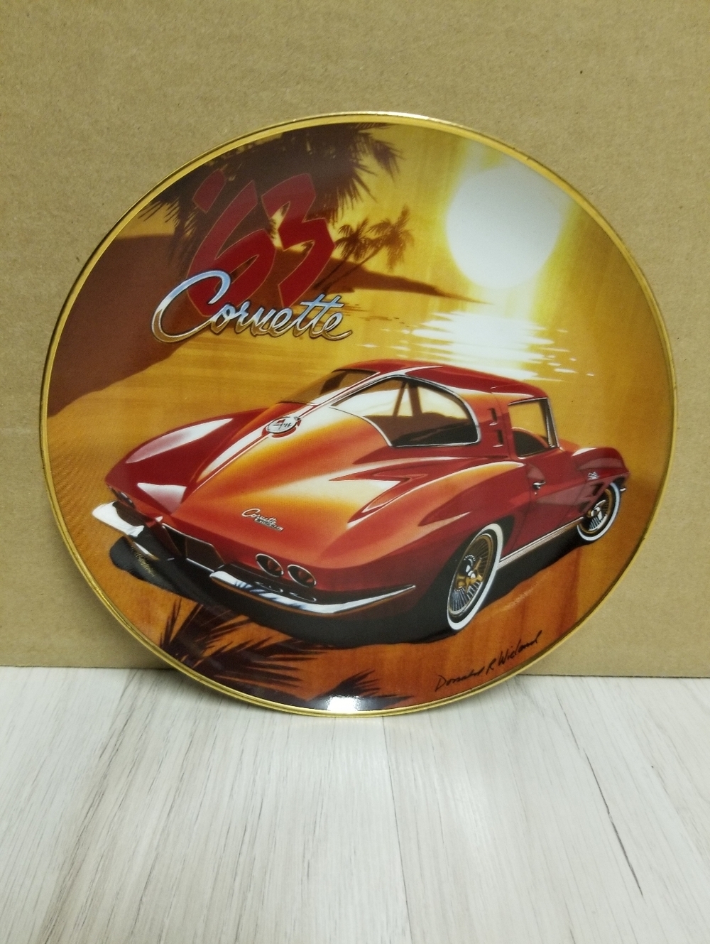 1963 Corvette Sting Ray Franklin Mint Decorative Car Plate